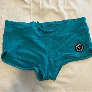 Roxy board short surf skate booty short size small on blue turquoise